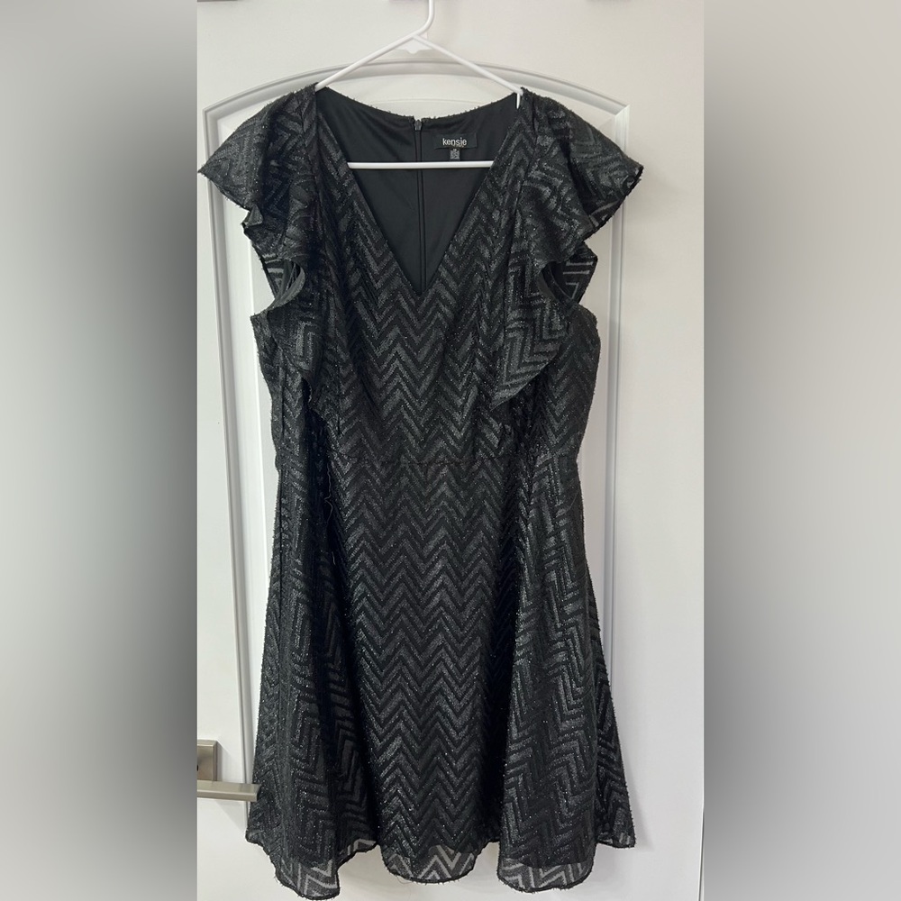 Kensie Black Chevron Mini Dress